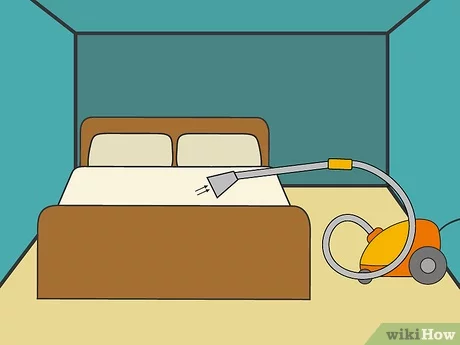 Een bed schoonmaken met zuiveringszout